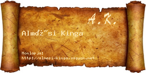 Almási Kinga névjegykártya